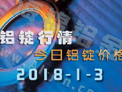 鋁錠行情2018：1月3日長江鋁錠價,全國各地今日鋁