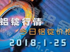 鋁錠行情2018：1月25日鋁錠價,各地今日鋁錠價